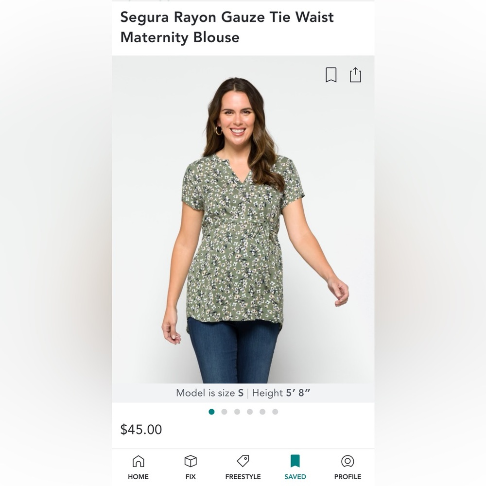 NWT Tie waist Maternity blouse medium